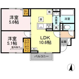 テラス倉敷【1階】の間取り