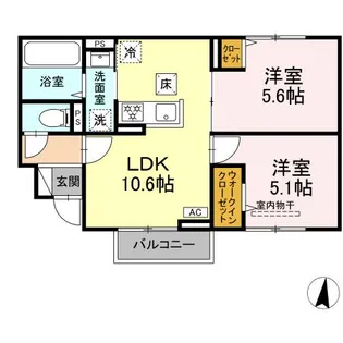 テラス倉敷【1階】の間取り