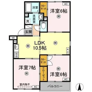 ホワイトヒルズ山陽 B棟【2階】の間取り