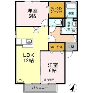 ブィラ ハッピネス A棟【2階】の間取り