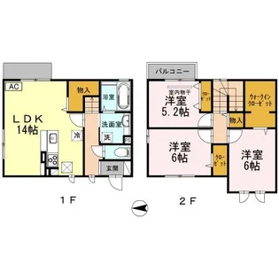 岡山県倉敷市浜町2丁目【テラスハウス】の間取り