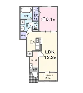 クレール九番館【1階】の間取り