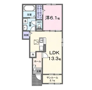 クレール九番館【1階】の間取り
