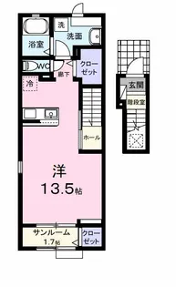 エムズガーデンA【2階】の間取り