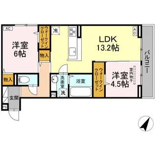 ヴィオルーチェ B棟【2階】の間取り