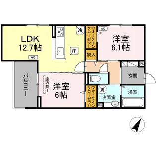 フラネーヴェ【1階】の間取り