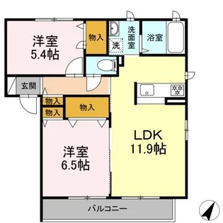 ル・バンベール B棟【203号室】の間取り