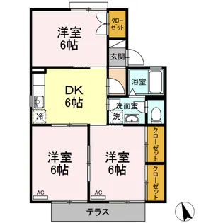 セジュール明石 A棟【1階】の間取り