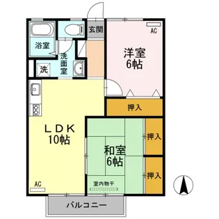 楠小路 A棟【2階】の間取り