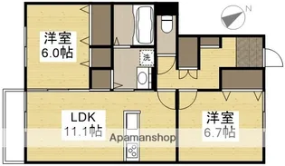 コーポアズD棟【1階】の間取り