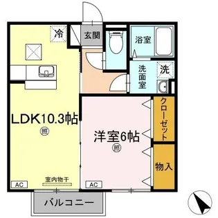 ハミングバード B棟【1階】の間取り
