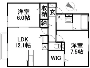 ディライト ステージ B棟【2階】の間取り