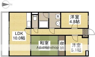 ボヌール星島【202号室】の間取り