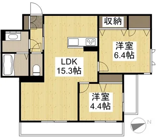 グランブーケ A棟【2階】の間取り