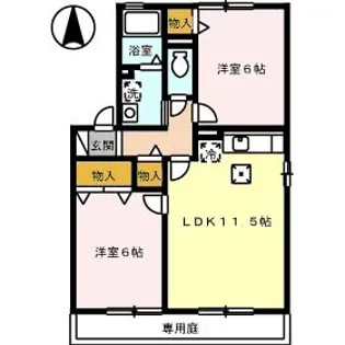 エスポワールNISIYA【1階】の間取り