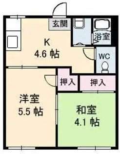 ハイツあかね A棟【2階】の間取り