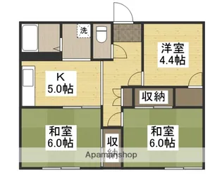 パークハイツ花尻【2階】の間取り