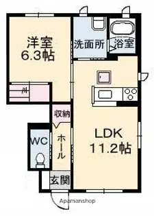 ソレアード B棟【1階】の間取り