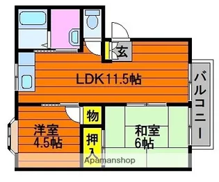 シャガール A【203号室】の間取り