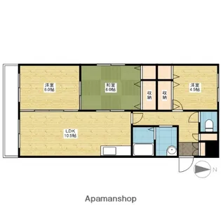はぴねす内浜【301号室】の間取り