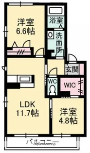 ソレアードⅡ A棟【2階】の間取り