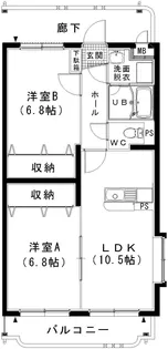 シャンドフルール【1階】の間取り
