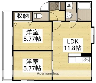 オアシス参番館【103号室】の間取り