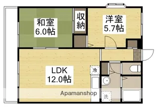 2LDKの間取り画像