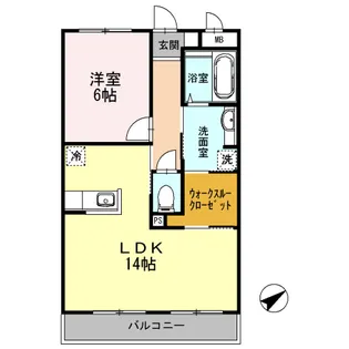 ラ・ペジーブル【2階】の間取り