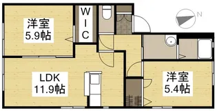 ノーブル田ノ上【2階】の間取り