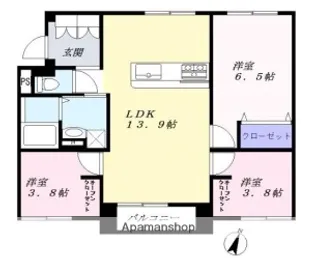 サバーブテラス黒崎新町【1階】の間取り