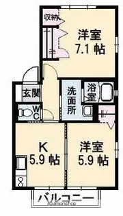 メゾン・エクランタン A棟【2階】の間取り