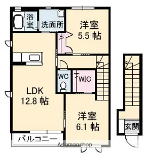 グランディール B棟【2階】の間取り