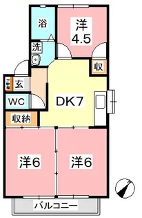 アリオカコーポ【102号室】の間取り