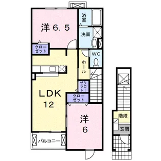 グローリアA【2階】の間取り