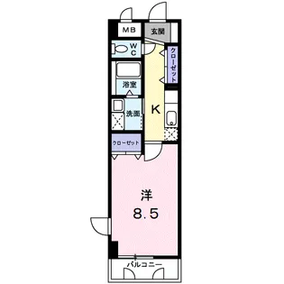 T−SAISON倉敷【4階】の間取り