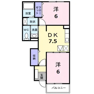 メゾン ソレイユB棟【1階】の間取り