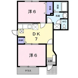 パークビサイド 一ツ橋B【1階】の間取り