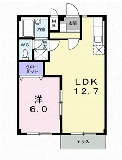 エルディム笹沖【1階】の間取り