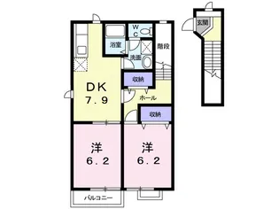 メゾンセレッソA【2階】の間取り