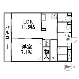 アマンプリ羽島【2階】の間取り