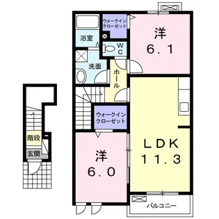 カルムB棟【2階】の間取り