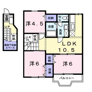 レーベン中畝 D【2階】の間取り
