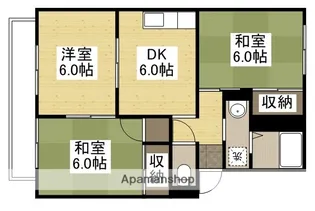 グレースタウンB棟【202号室】の間取り