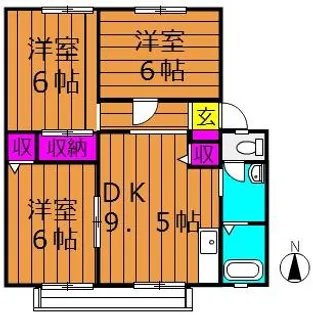 サンビレッジ新田 C【201号室号室】の間取り