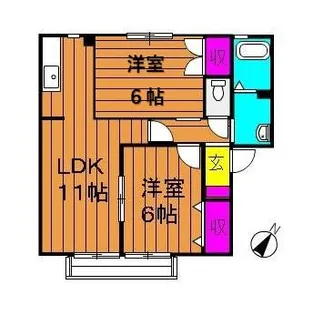 ソレジオ浜中 B【101号室号室】の間取り