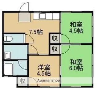 中島アパート【1階】の間取り