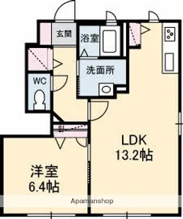 ビ・ボーンB棟【1階】の間取り