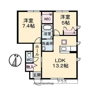 メイフラワー B棟【1階】の間取り
