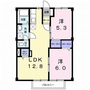 ニューシティ大島【2階】の間取り